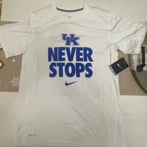 Nike White Tee Drifit Kentucky Wildcats short sleeved tshirt- NWT